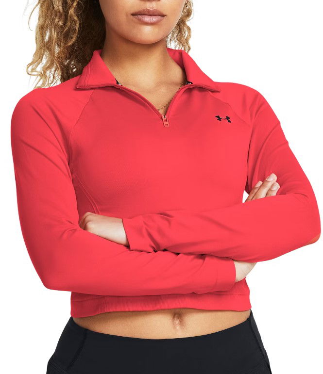 Krop-top Under Armour Seamless Quarter-Zip Crop Top Rdeča | 1384405-713