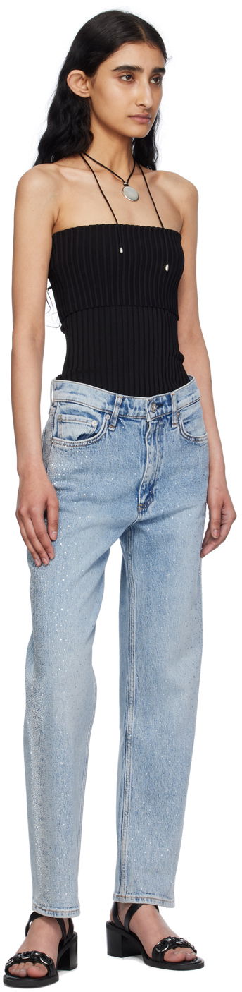 Majica brez rokavov rag & bone Kaela Tube Top Črna | WAS24P032WB32, 4