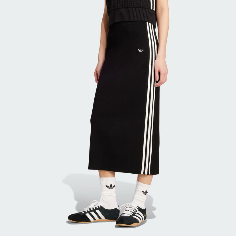 Krila adidas Performance Adicolor 3-Stripes Knit Skirt Črna | JW2661