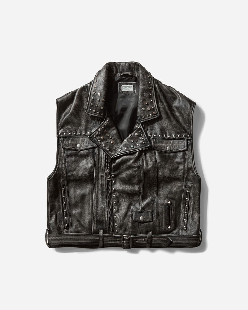 Telovnik GUESS Studded Leather Vest Črna | M5GN47L0U80 JTMU