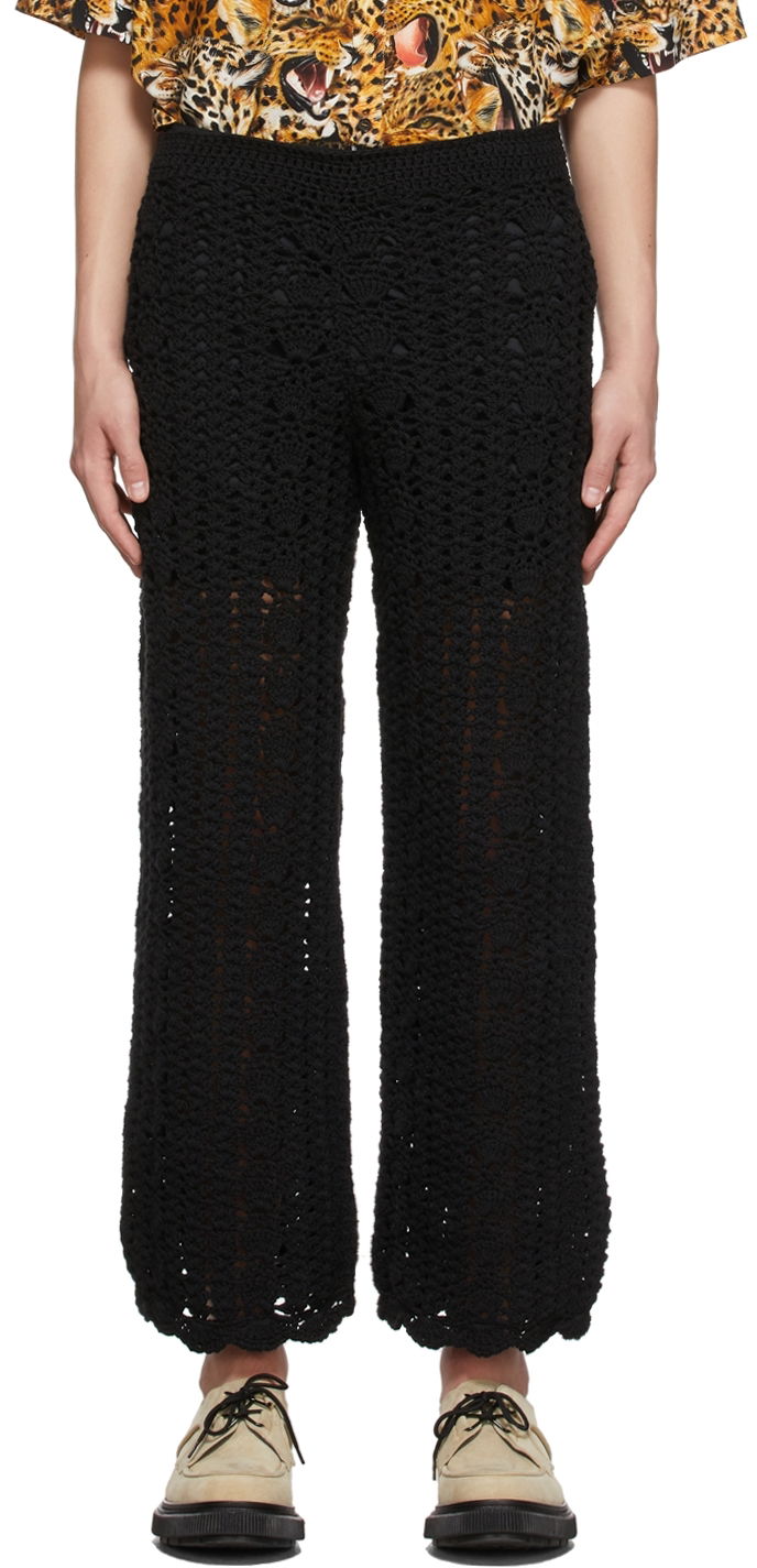 Hlače Soulland Knitted Wide Leg Trousers Črna | 21120-1162