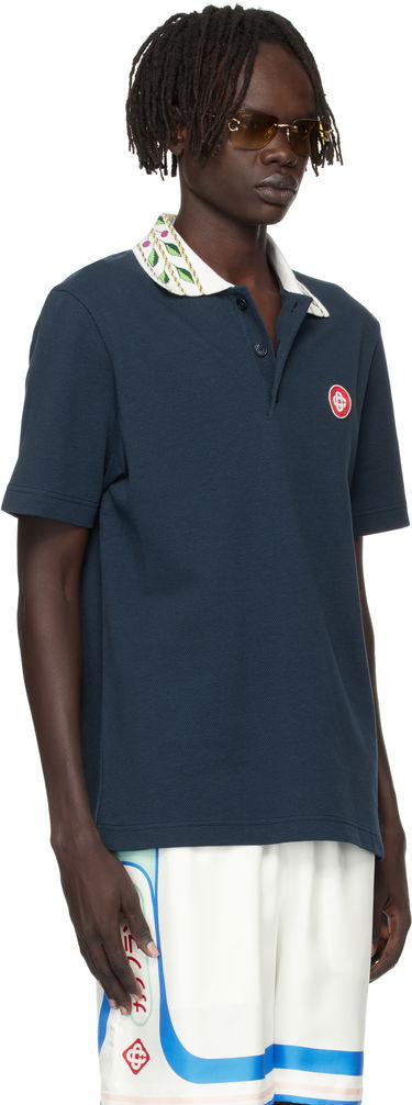 Polo majica Casablanca Laurel Pique Polo Shirt Mornarica | MPF25-JTP-243-02, 3