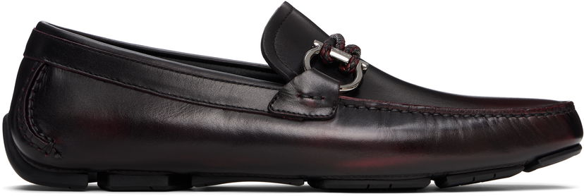 Superge in čevlji FERRAGAMO Salvatore Ferragamo Gancini Ornament Driver Loafers Bordo | 778845