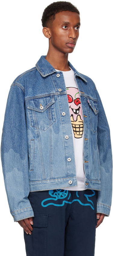 Jakna BBC IceCream ICECREAM Lazer Drip Trucker Denim Jacket Modra | IC24369, 1