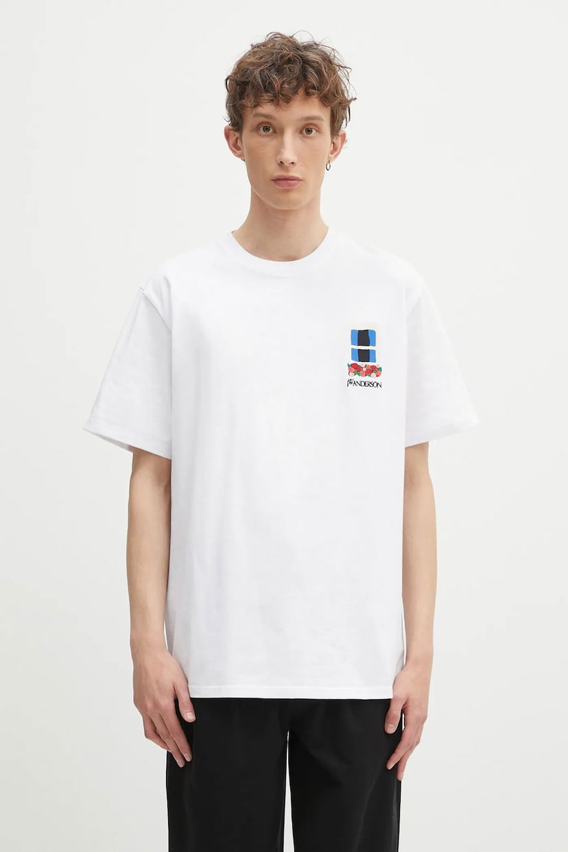 Majica JW Anderson JW Anderson Window Embroidery T-Shirt Bela | JT0283.PG1510.001