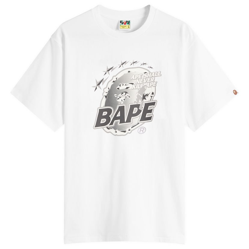 Majica BAPE A Bathing Ape Metal Ape Head T-Shirt Bela | 001TEL801340M-WHT