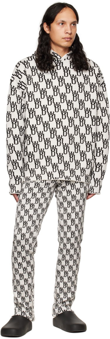 Pleteni pulover We11done We11done Graphic Print Hoodie Bela | WD-KT3-22-628-U-IV, 3