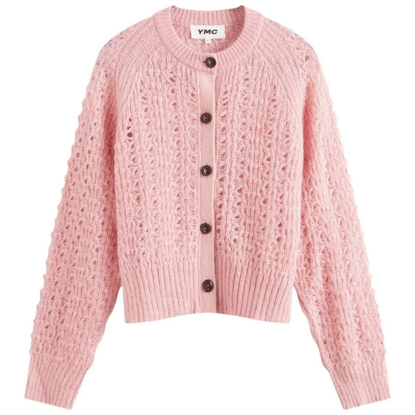 Pleteni pulover YMC Foxtail Knitted Cardigan Roza | Q8WMC-60