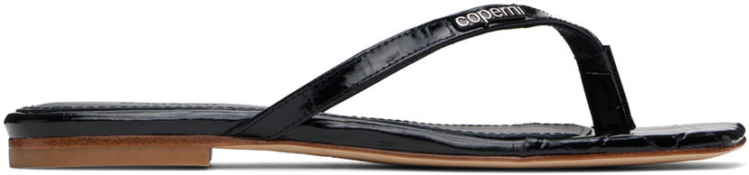 Modni dodatki Coperni Coperni Croco Slanted Flip-Flops Črna | COPSH54838