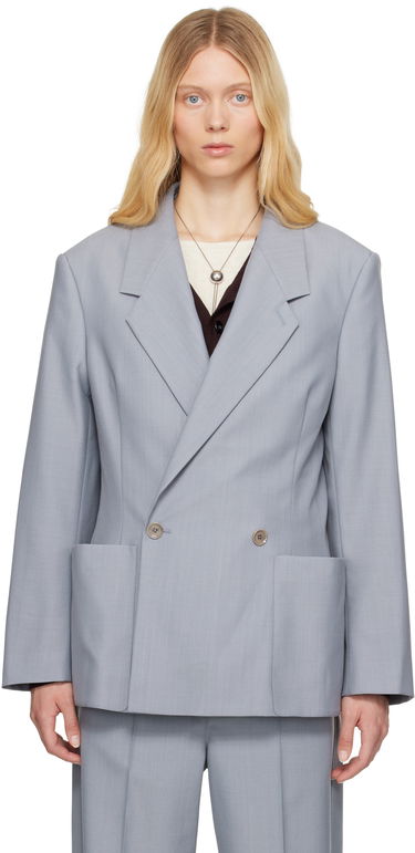 Jakna LEMAIRE Lemaire Double-Breasted Tailored Blazer Siva | JA1073 LF414, 0