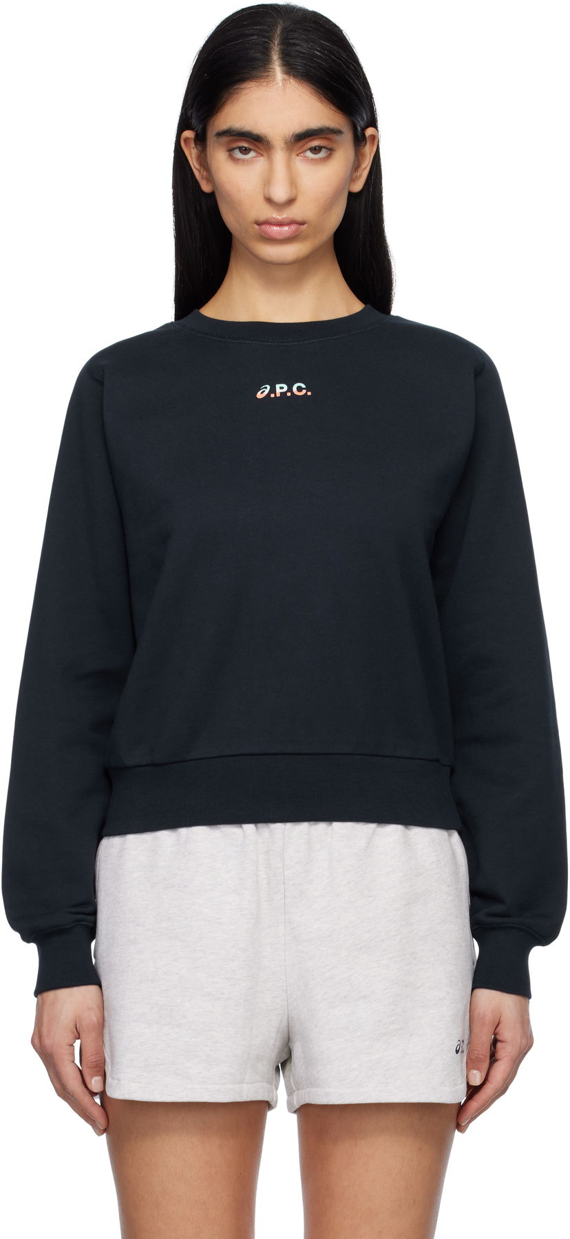 Pleteni pulover A.P.C. A.P.C. ASICS Edition Sweatshirt Črna | COEZD-F27959