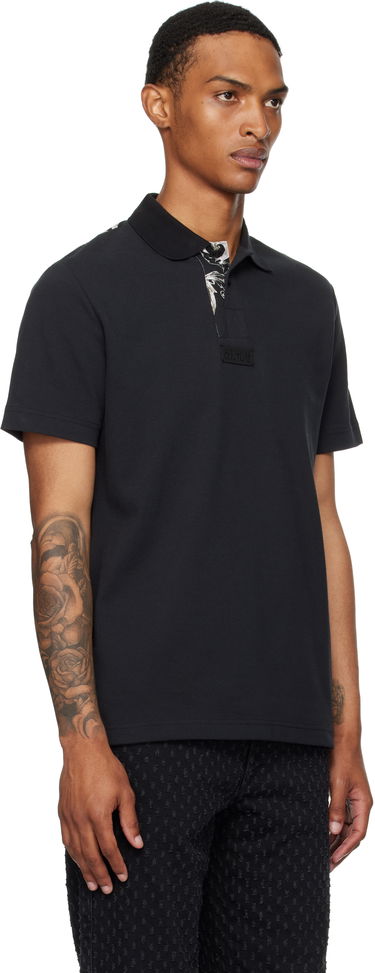Polo majica Versace Versace Jeans Couture Outline Barocco Polo Črna | E78GAG627_EJ0003, 1
