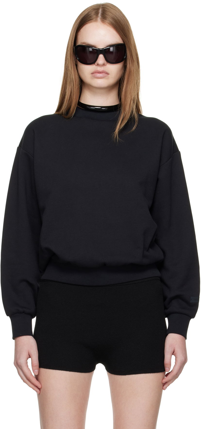 Pulover Fear of God Fear of God ESSENTIALS Classic Fit Crewneck Sweatshirt Črna | 192SP255550FW