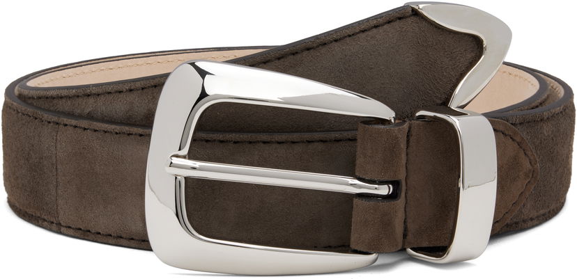 Pasovi Khaite KHAITE Benny Suede Belt Rjava | 10012-726