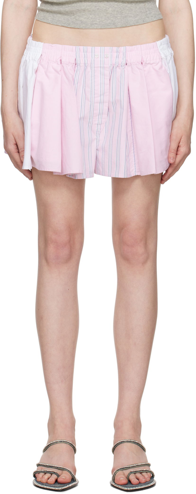 Kratke hlače Alexander Wang Alexander Wang Oxford Boxer Shorts Roza | 1WC2254812
