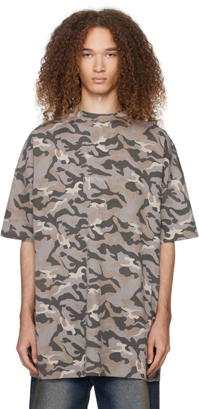 Majica We11done We11done Camo Oversized T-Shirt Siva | WD-TT0-24-793-U-GY