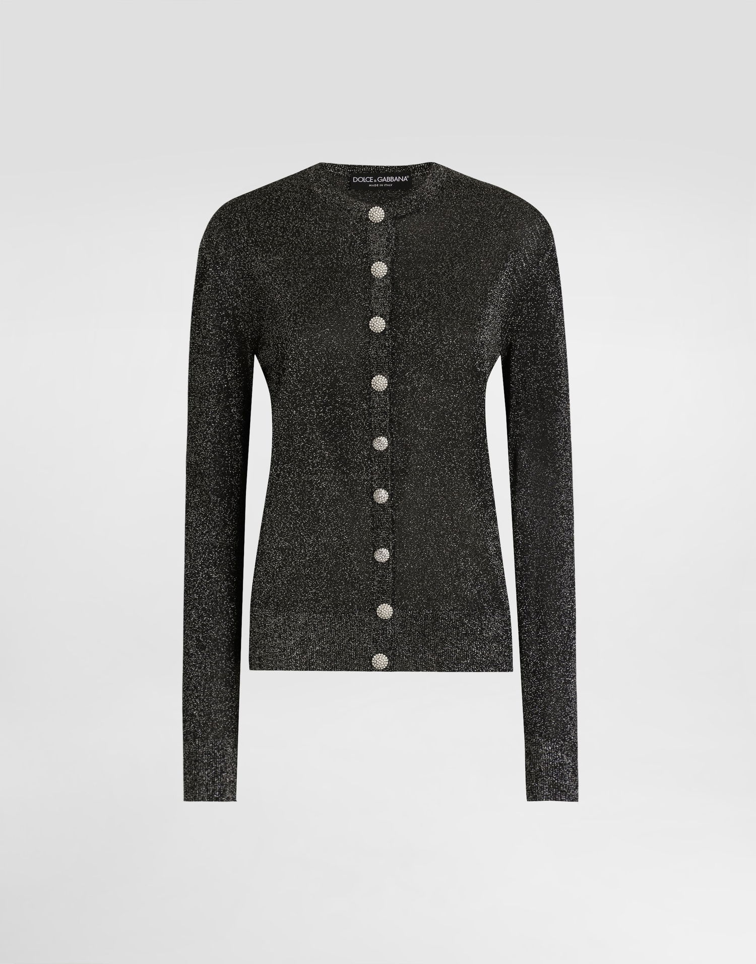 Pleteni pulover Dolce & Gabbana Dolce & Gabbana Metallic Viscose Cardigan Črna | FXVCXTJGMCES8001, 0