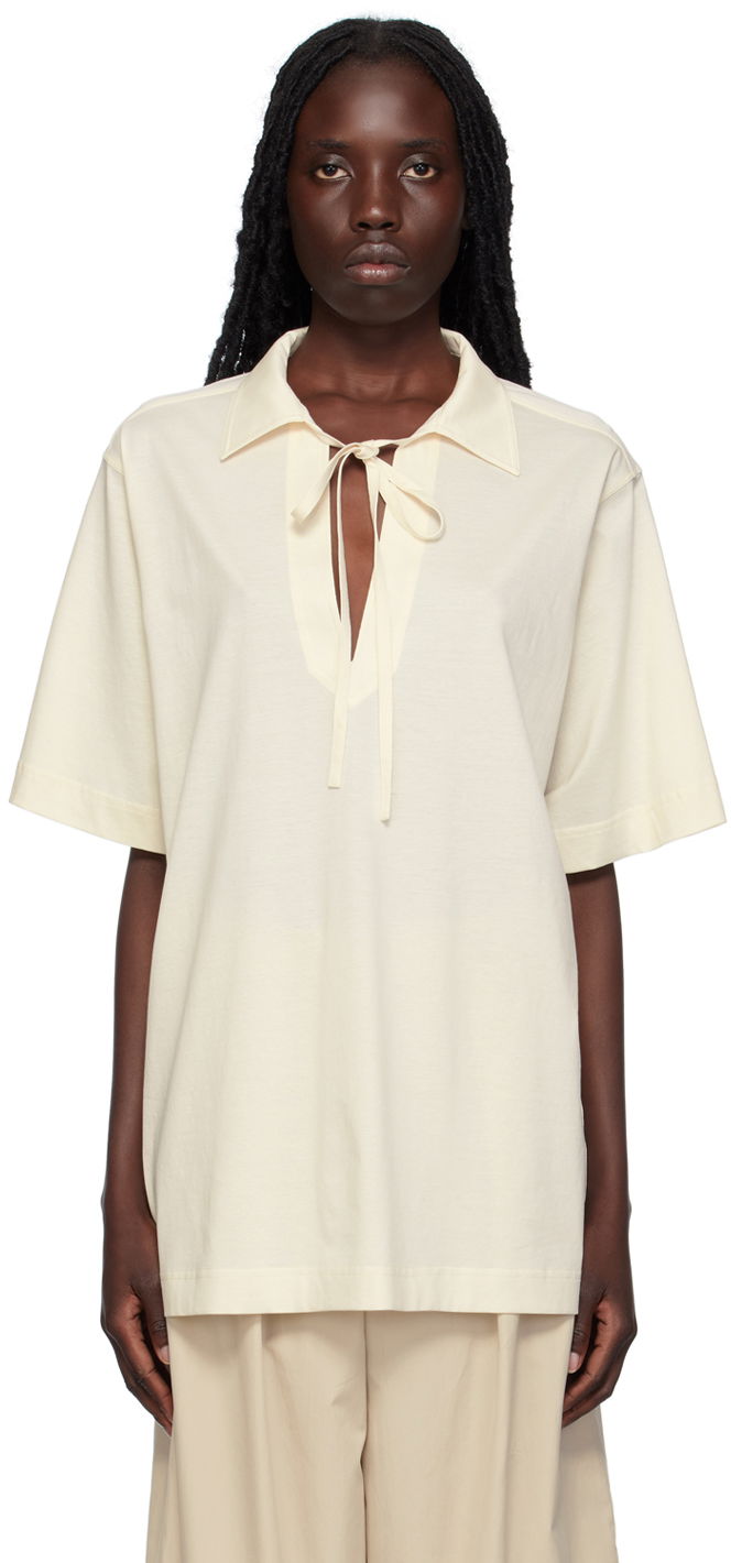 Polo majica TOTEME TOTEME Self-Tie Polo Bež | 233-5069-785