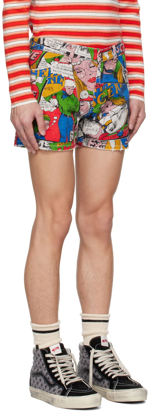 Kratke hlače ERL ERL Printed Denim Shorts Večbarvna | ERL06P102, 1