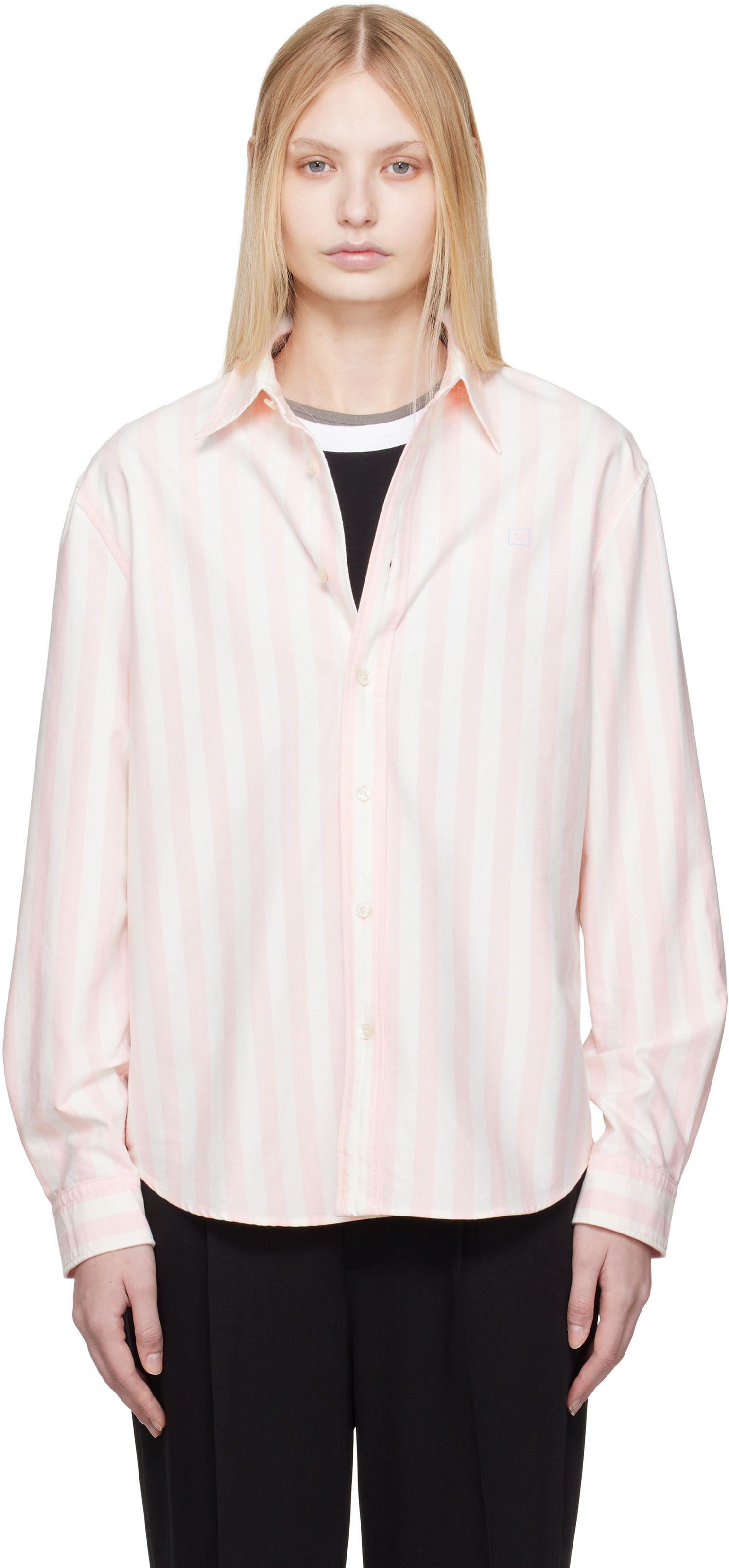 Srajce Acne Studios Acne Studios Striped Oxford Cloth Shirt Roza | CB0095-, 0