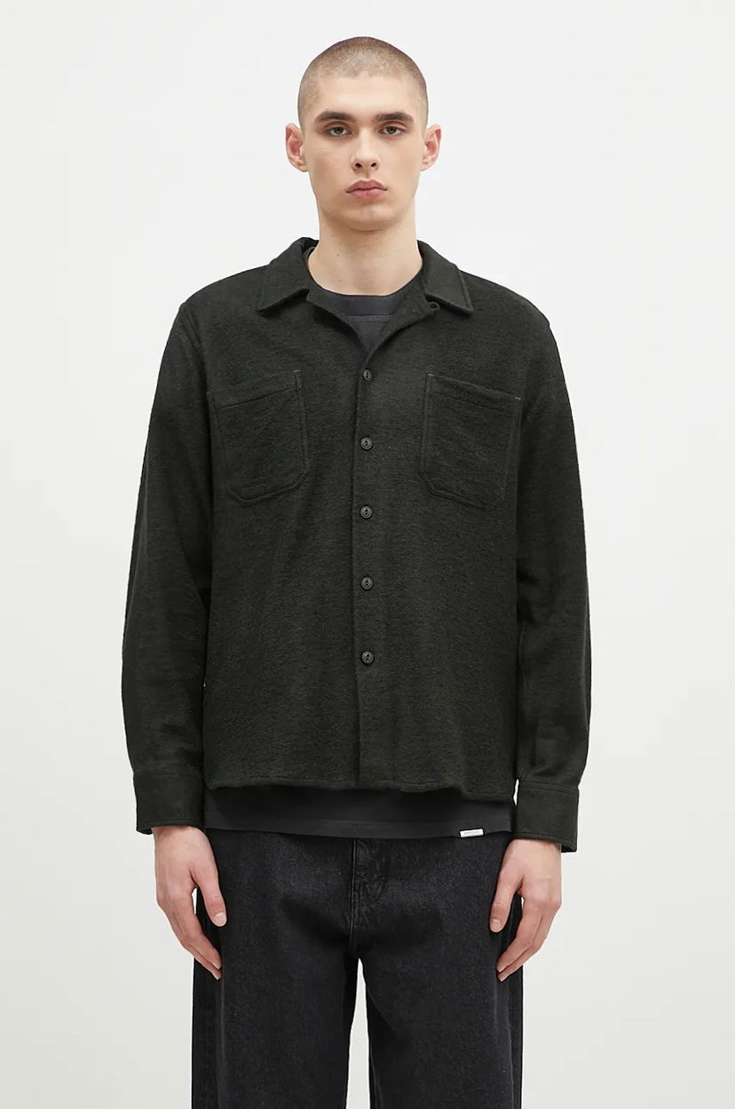 Srajce Universal Works Universal Works Wool Blend Shirt, Regular Fit Zelena | 31566.FOREST