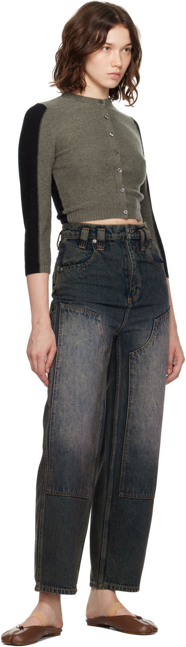 Pleteni pulover Eckhaus Latta Eckhaus Latta Racer Cardigan Siva | 8261-EL-PF25-R -, 3