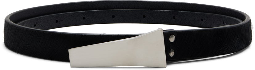 Pasovi Rick Owens Rick Owens Concordians Calf-Hair Trunk Belt with Geometric Buckle Črna | RR02E1488 LHL