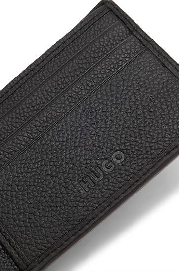 Denarnica BOSS HUGO Leather Wallet with Stacked Logo Črna | 50548763, 1