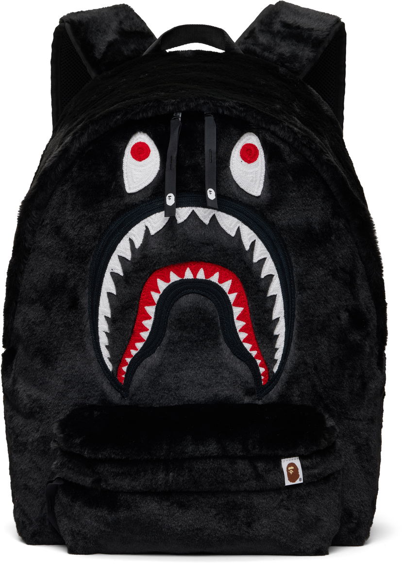 Nahrbtnik BAPE Shark Fur Daypack Backpack Črna | 001BAK801001M