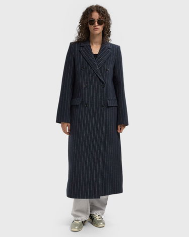 Plašči Samsoe Samsoe Double-Breasted Pinstripe Coat Mornarica | F24900016-CLR002321, 2