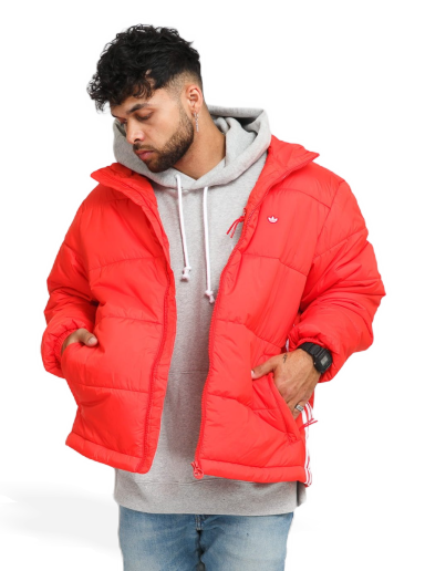 Puhovka adidas Originals Padded Stand-Up Collar Puffer Jacket Rdeča | H13553