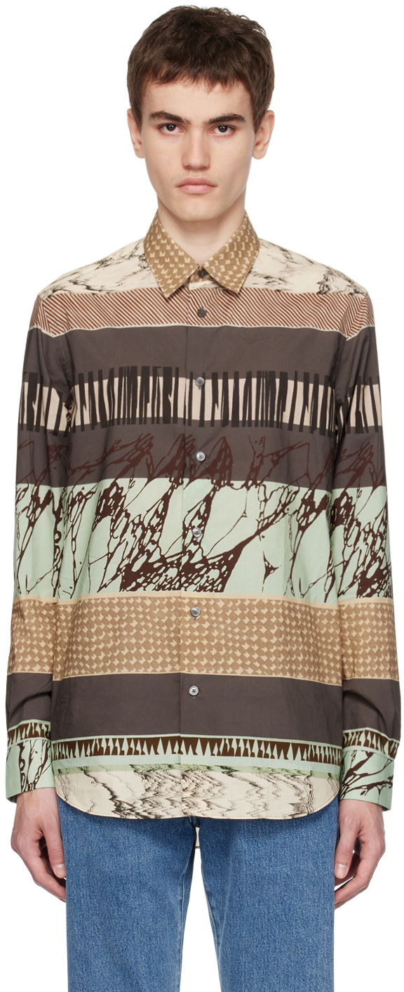 Srajce Paul Smith Paul Smith Printed Shirt Rjava | M1R-901U-L02073