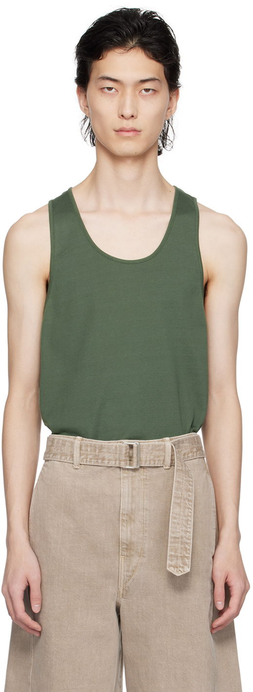 Majica brez rokavov LEMAIRE Scoop Neck Tank Top Zelena | TO1180 LJ1016