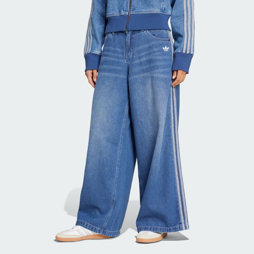 Kavbojke adidas Performance Adicolor Denim Adilenium Wide Leg Jeans Modra | JV7454