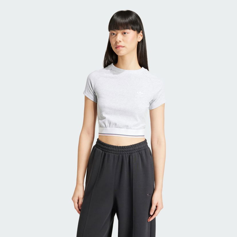 Majica adidas Performance Tape Waistband Bela | IS2318