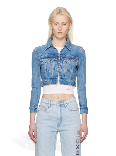 Jakna Alexander Wang Shrunken Cardi Denim Jacket Mornarica | 4DC1242212