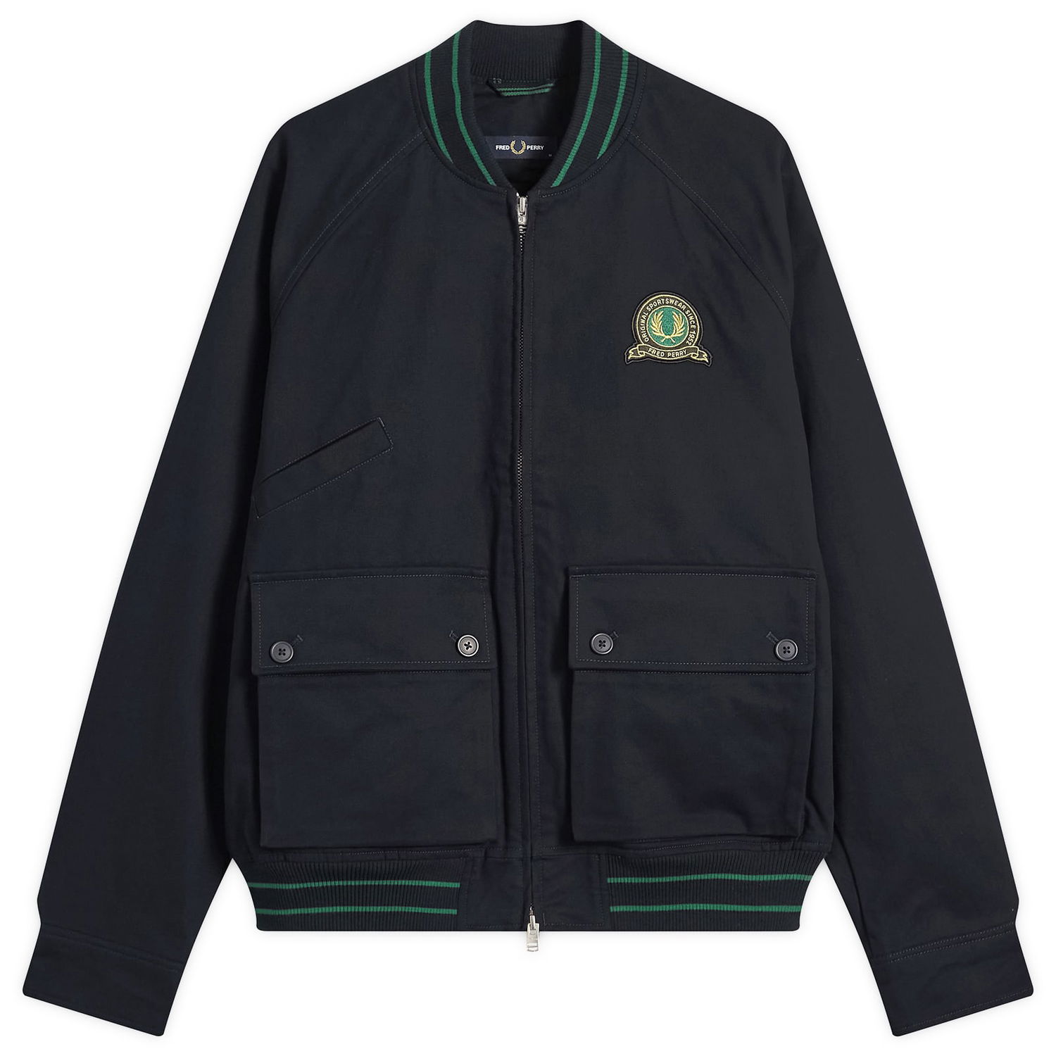 Bomber jakna Fred Perry Tennis Badge Bomber Jacket, Size Large Mornarica | J1313-608, 0