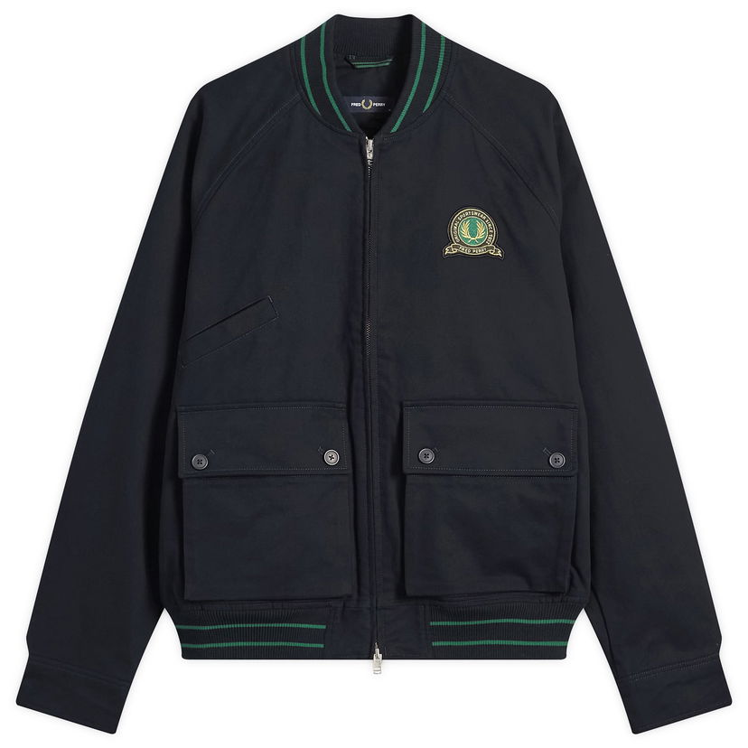 Bomber jakna Fred Perry Tennis Badge Bomber Jacket, Size Large Mornarica | J1313-608
