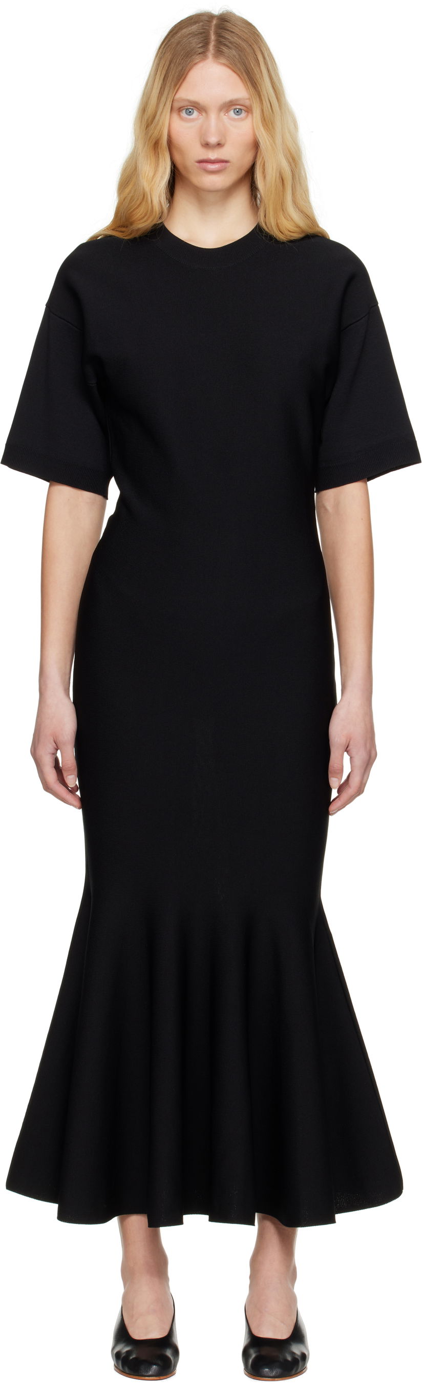 Obleke AMI AMI Paris Godet Maxi Dress Črna | FDR264.KN0064