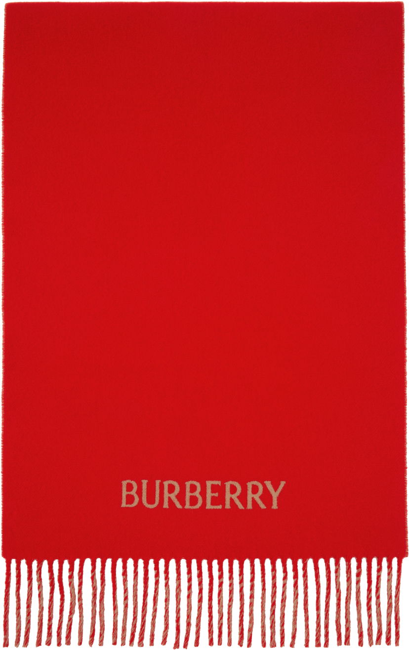 Šala Burberry Reversible Cashmere Scarf Rdeča | 8078786