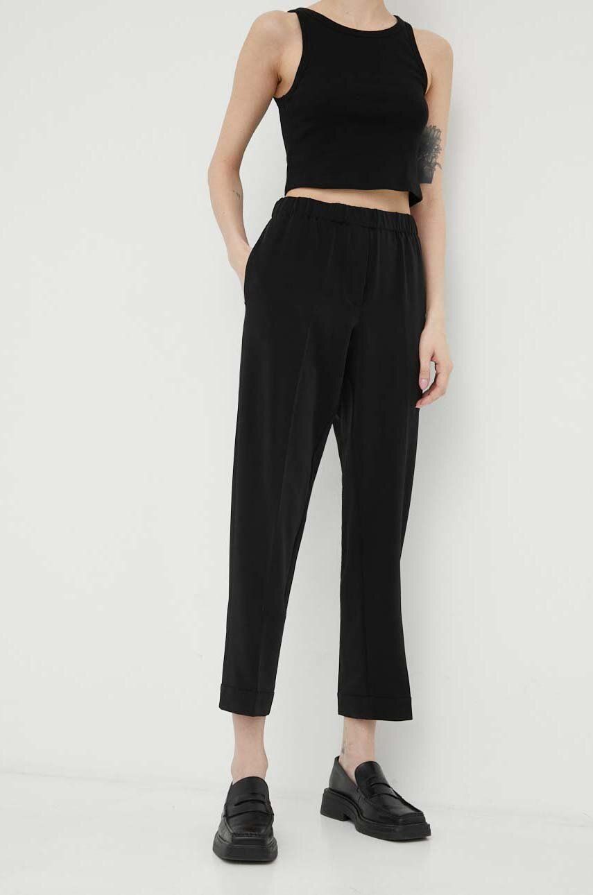 Hlače Samsoe Samsoe High Waist Trousers Črna | F15404308, 0