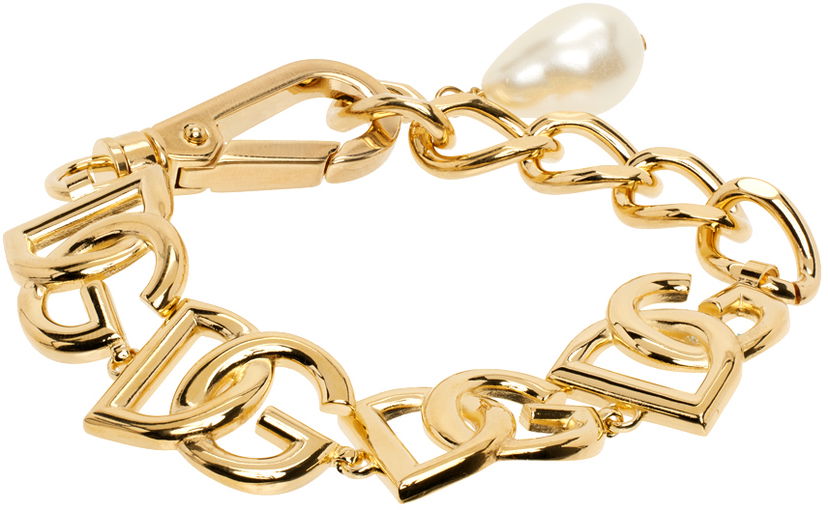 Zapestnica Dolce & Gabbana Gold Logo Bracelet Kovinski | WBN6P2 W1111