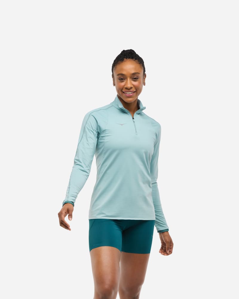 Majica Hoka One One GlideTech Quarter Zip Running Pullover Top, Size L Modra | 1164155-DZY, 0