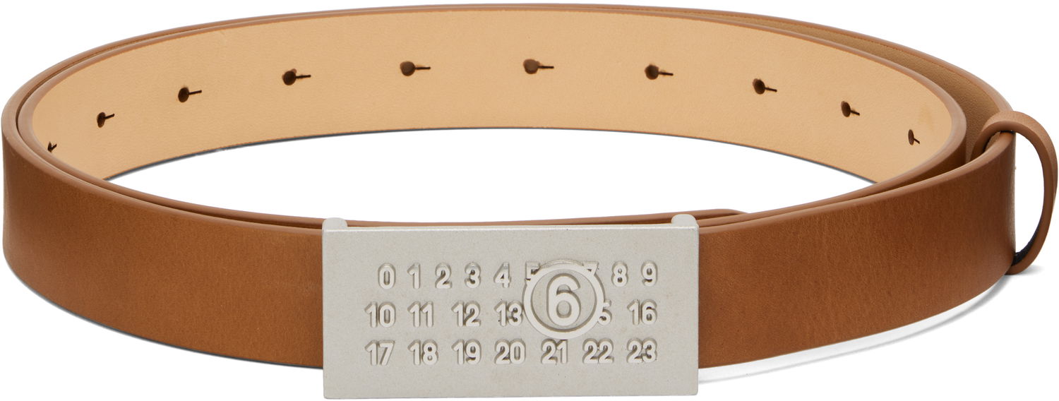 Pasovi Maison Margiela MM6 Maison Margiela Numeric Leather Belt Rjava | SA6TP0010P8328, 0