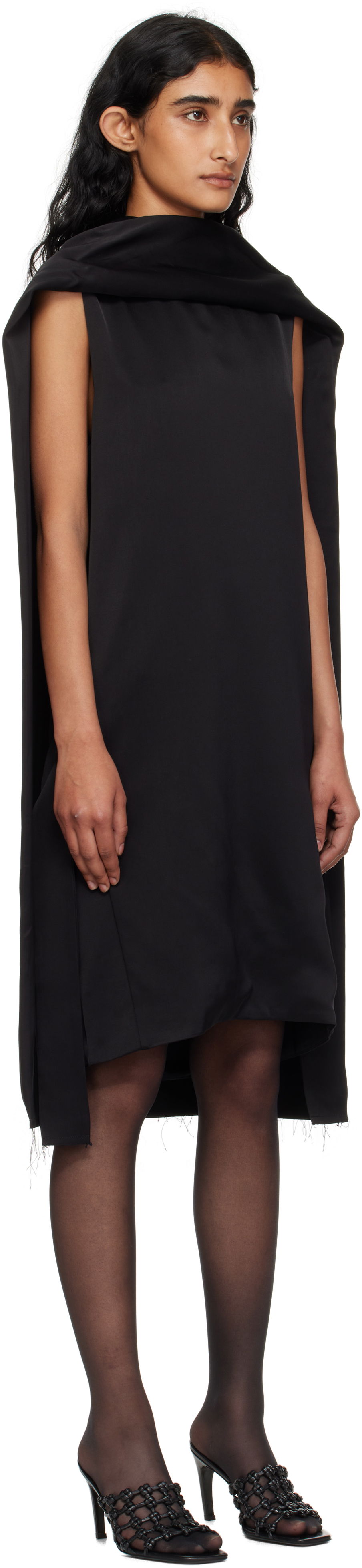 Obleke TOTEME Cocoon Scarf Minidress Črna | 253-WRD0198-FB0382, 1