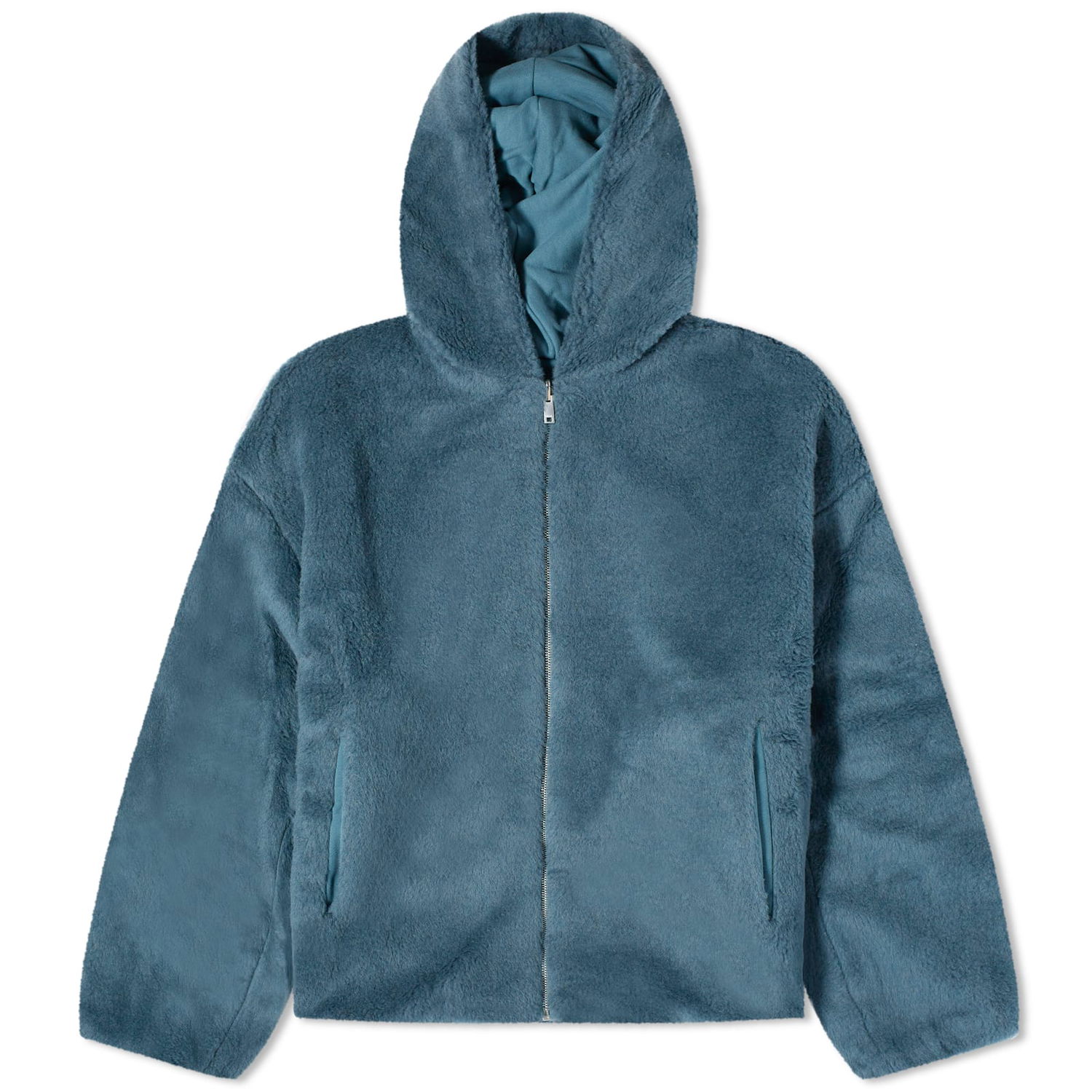Pulover PANGAIA Pangaia Recycled Wool Fleece Reversible Bomber Jacket, Size Large Modra | 100012908689, 1