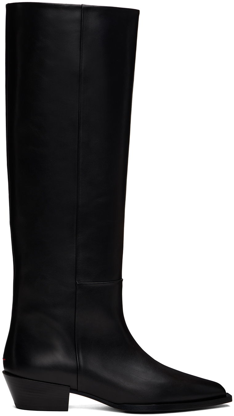 Oblačila Aeyde Aeyde Arla Leather Cowboy Tall Boots Črna | A11-KB-ARUP40CH116-FW24-800-001