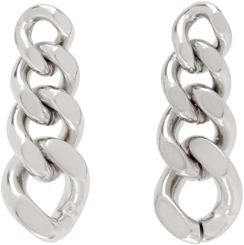 Ogrlica Jil Sander Silver Curb Chain Earrings Kovinski | J30VG0060_P6959, 0