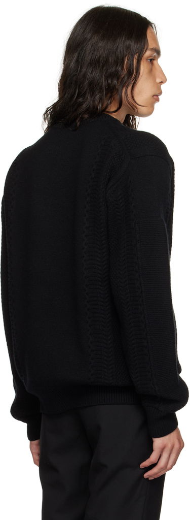 Pleteni pulover We11done We11done Square Patch Sweater Črna | WD-KT3-23-643-U-BK, 2