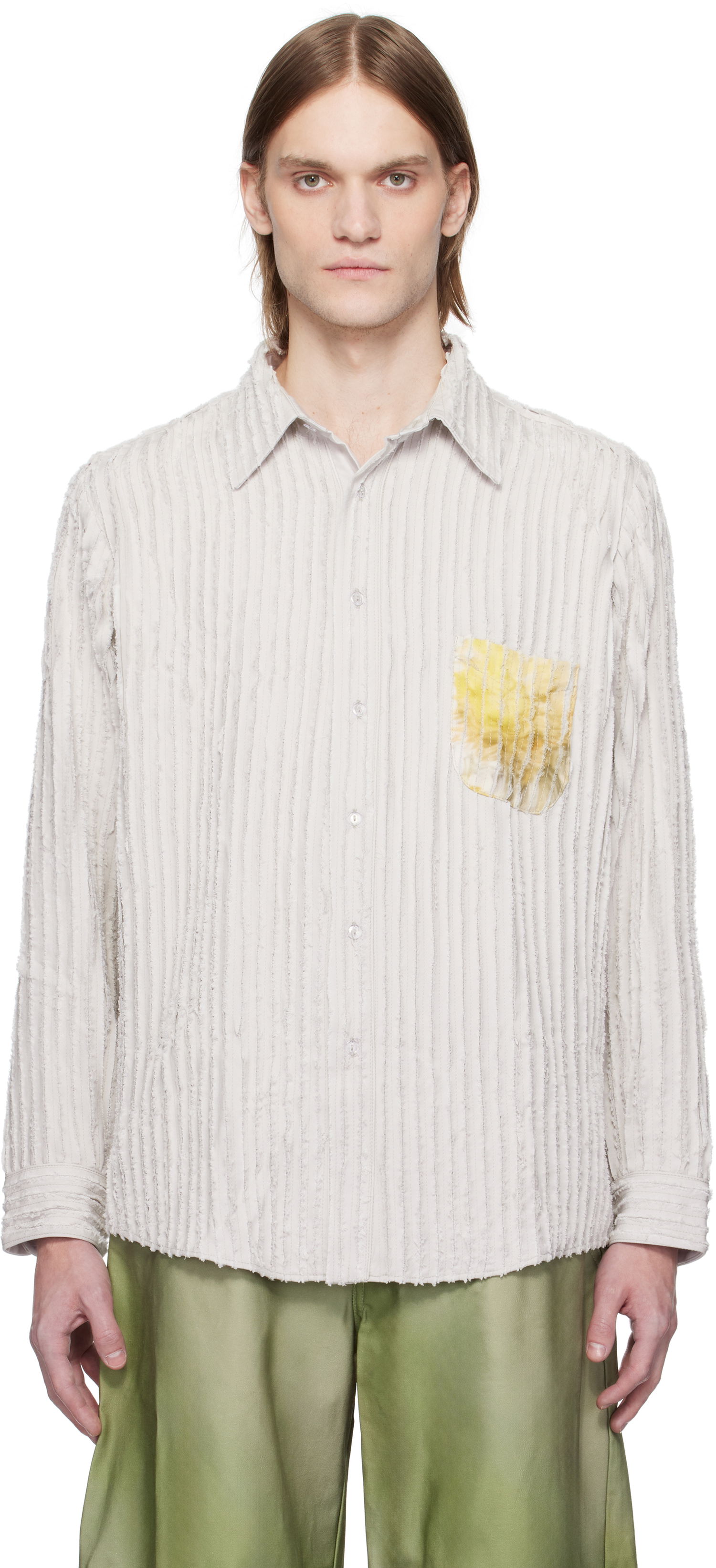 Srajce Collina Strada Collina Strada Flower Drip Convention Shirt Bela | XX3690, 0